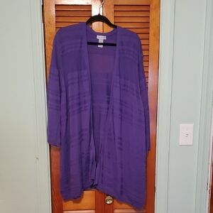 Catherines Purple Open Front Cardigan